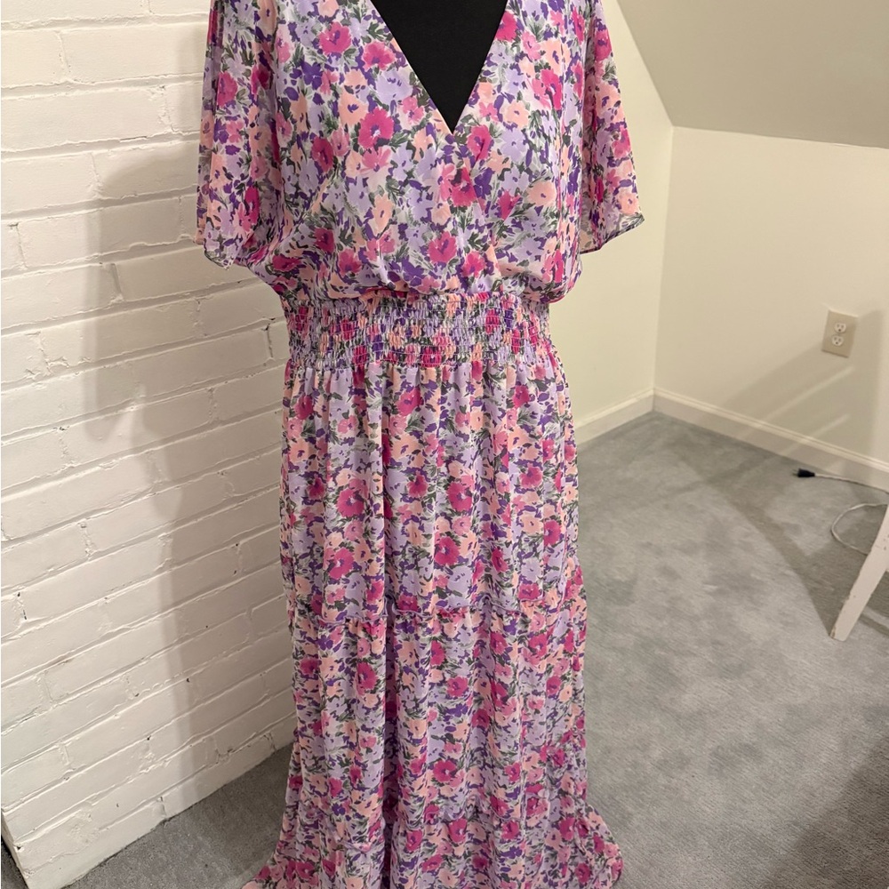 Floral V-Neck Maxi Dress